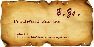 Brachfeld Zsombor névjegykártya